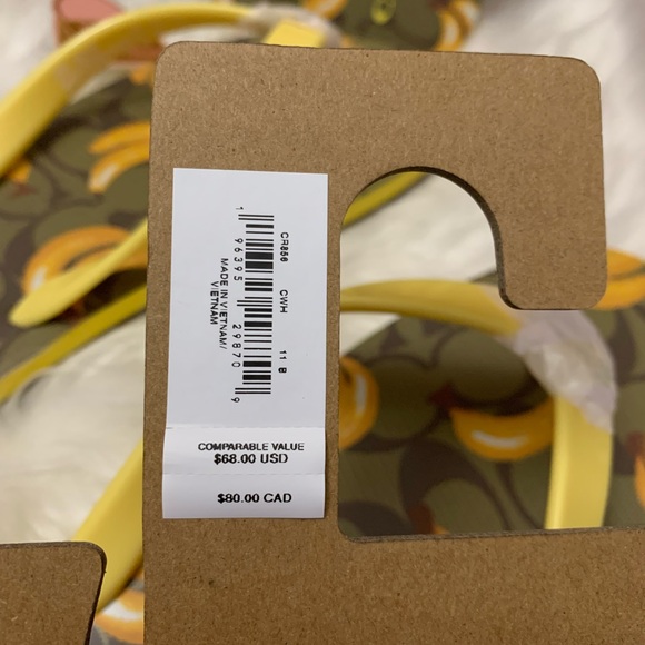 Spanking Brand New COACH Flip Flops w/ Banana Print😋Unisex - Picture 6 of 16